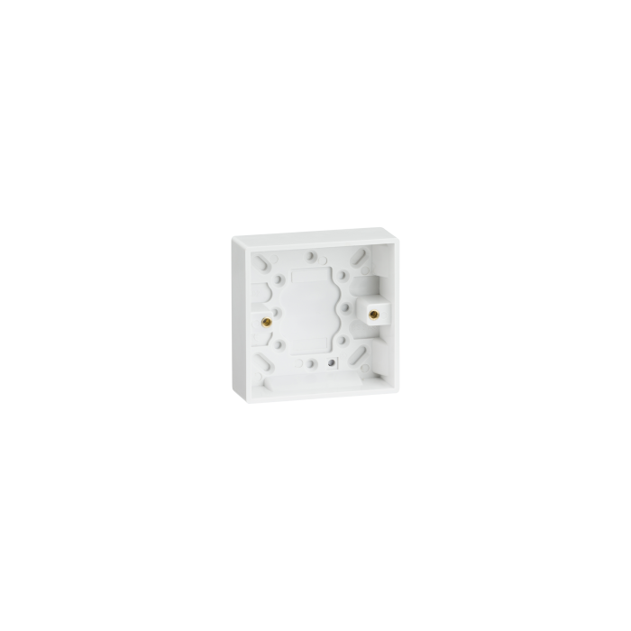 ML Knightsbridge SN1400 (10 PACK) Square Edge White Plastic Single 1 Gang 25mm Pattress Box 