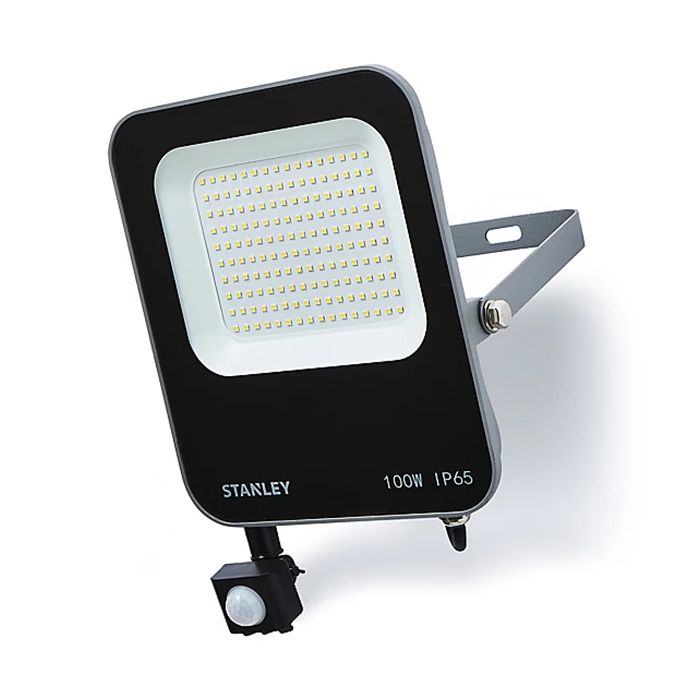 Stanley 100W LED Floodlight Black/Anthracite with PIR 