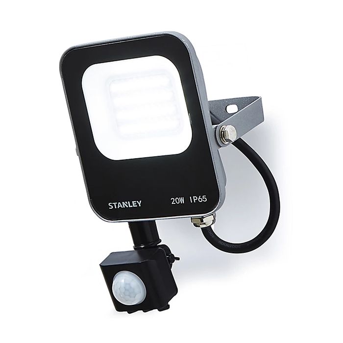 Stanley 20W LED Floodlight Black/Anthracite with PIR