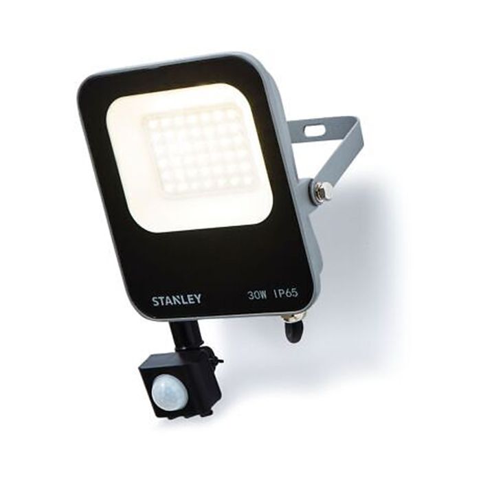 Stanley 30W LED Floodlight Black/Anthracite with PIR
