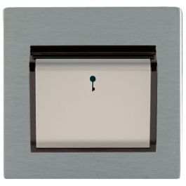 Hamilton Sheer Satin Steel Hotel Key Card Switch Black Insert | Lightsave