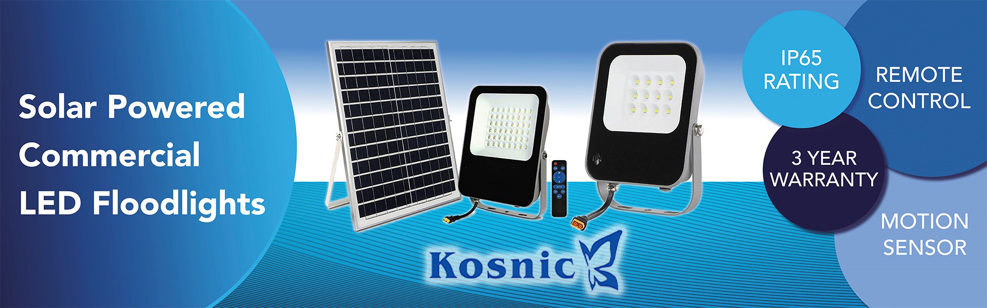 Kosnic Solar Powered LED Commercial Flood Lights